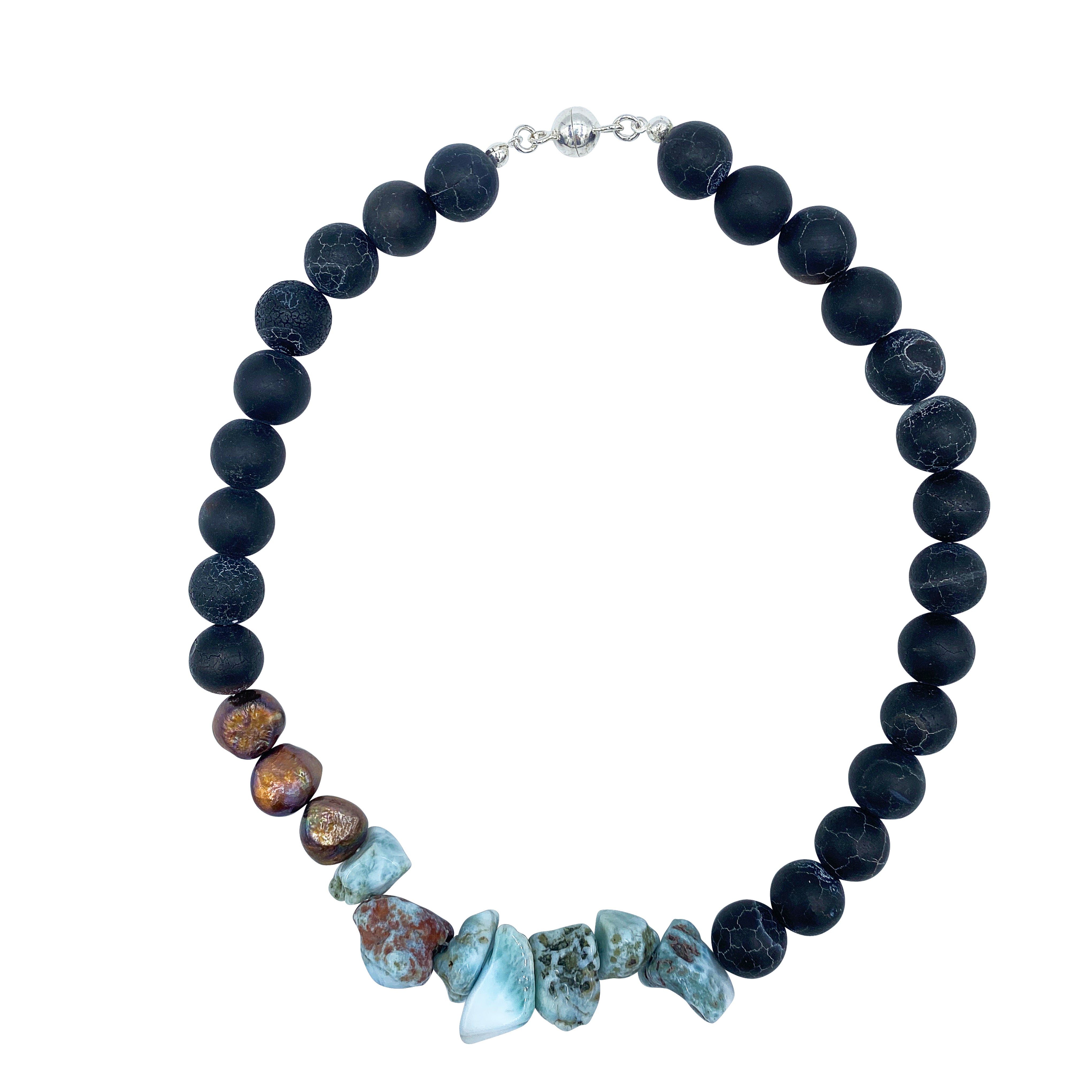 the blue escape jewelry - Collier Larimar und Onyx